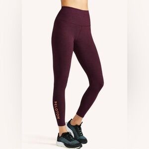 Peloton x Beyond Yoga Maroon Caught in the Midi Spacedye Legging Sz S Cycling
